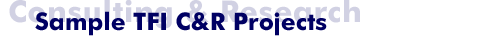 Typical Research Projects Conducted by TFI