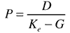 P is equal to D divided by (K sub e minus G)